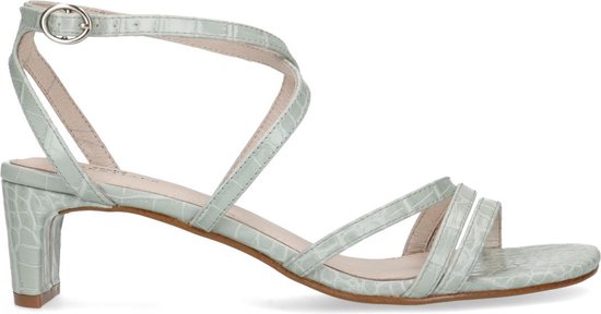 Sacha - Dames - Mint crocoprint sandalen met smalle hak - Maat 40 | bol.com