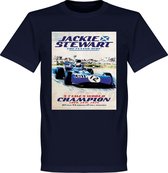 Jackie Stewart Poster T-Shirt - Navy - L