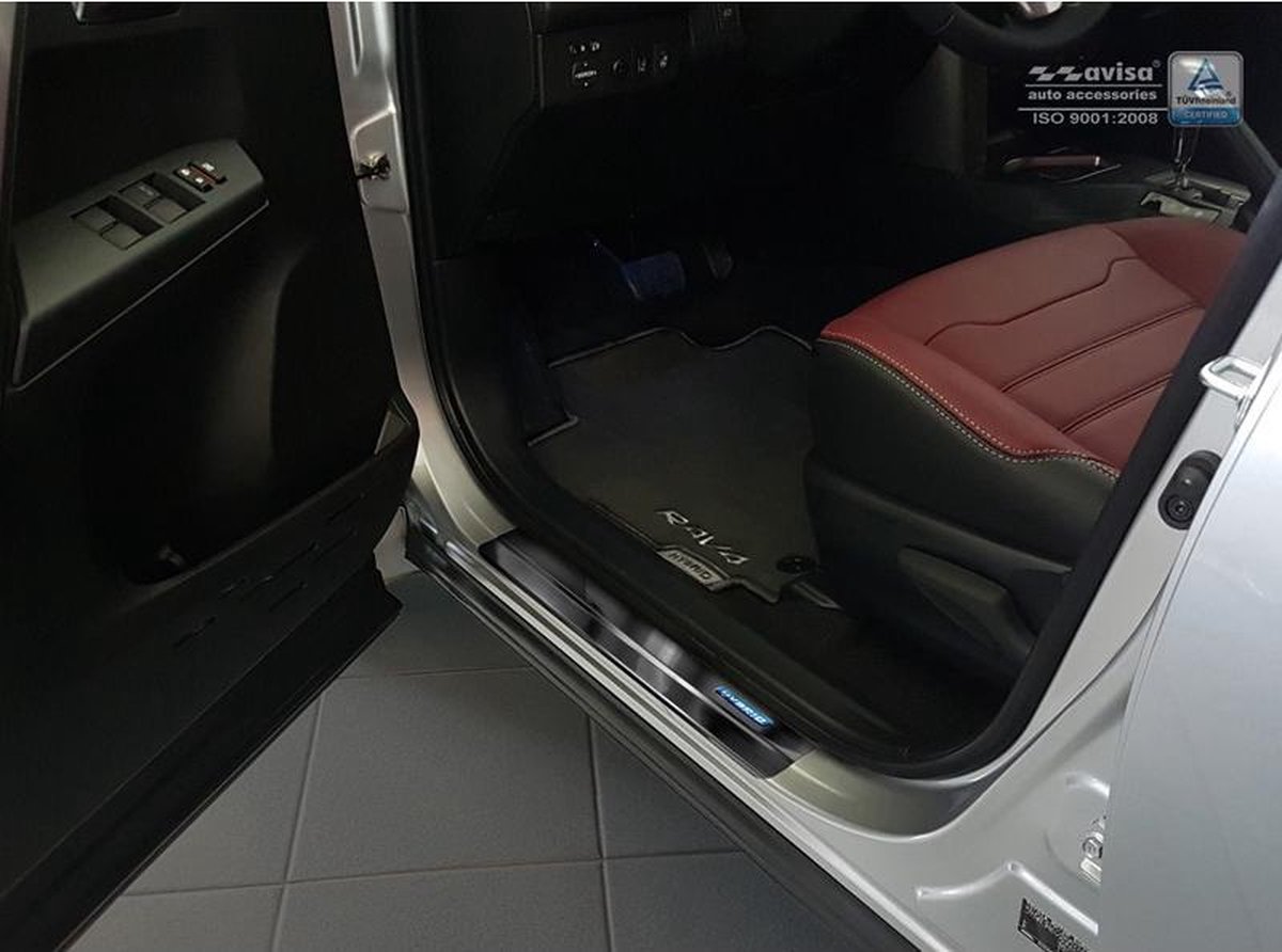 Avisa Zwart RVS Instaplijsten passend voor Toyota C-HR 2016- & RAV4 IV FL 2016-2018 - 'Hybrid' - 4-delig