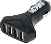 USB autolader met 4 poorten - Smart IC - 6A / zwart