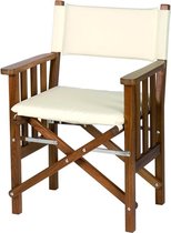 Regisseursstoel II Teak Premium met Crème kussenset (Geolied)