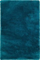 Handgeweven hoogpolig vloerkleed Curacao - turquoise - 160x230 cm