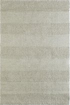 Handgeweven laagpolig vloerkleed Dakota - Wol - beige - 160x230 cm