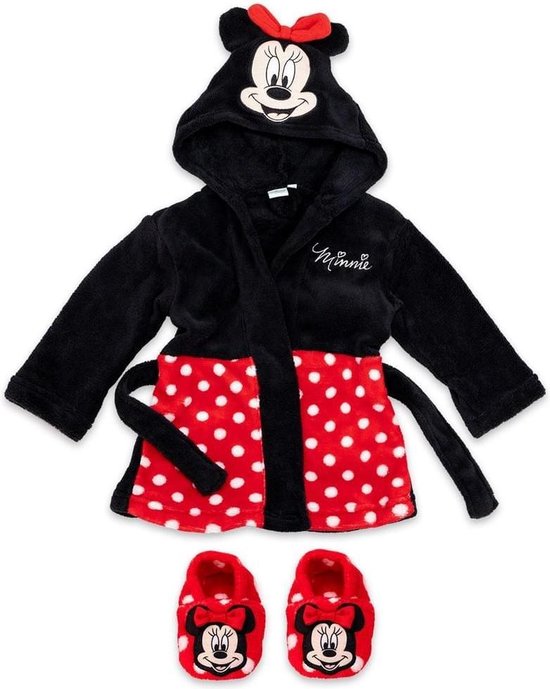 Baby badjas Disney's Minnie Mouse 9/12 maanden Zwart/rood | bol.com