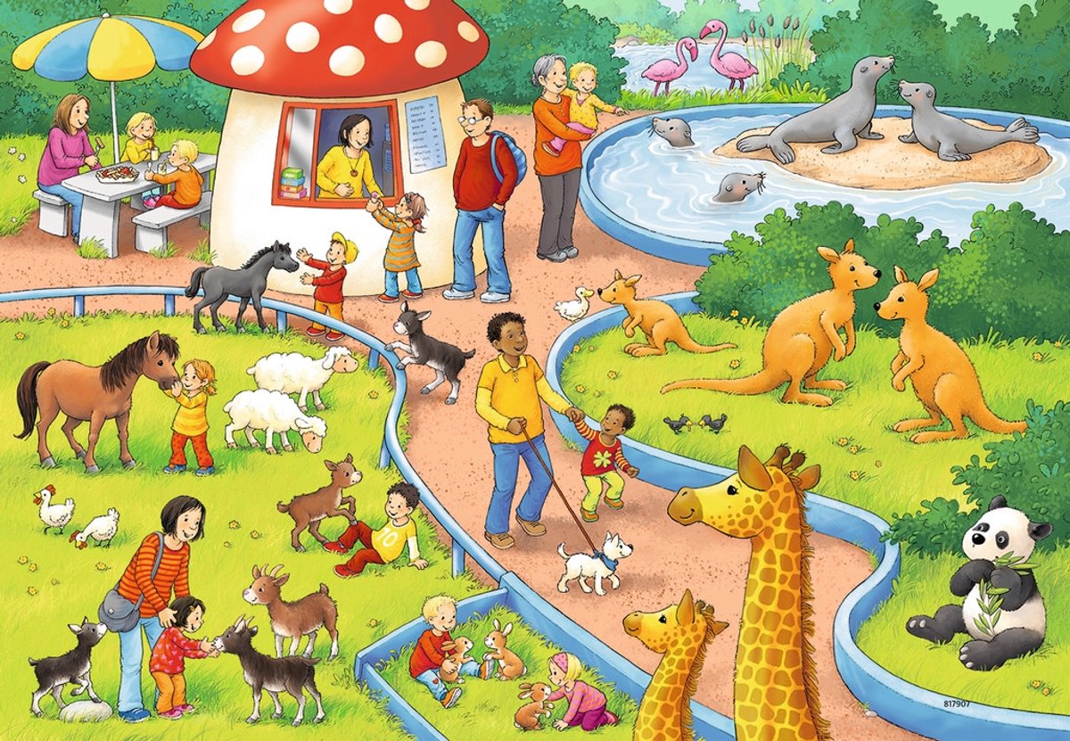 Ravensburger puzzel Een dag in de dierentuin - 2x24 stukjes - kinderpuzzel — afbeelding 10