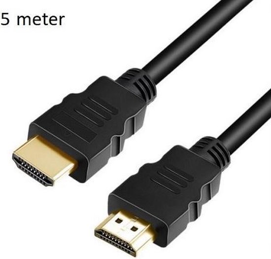 HDMI 1.4 Kabel -  High Speed Ultra HDTV - 4K - 3D - Verchoomd Goud - Zwart - 5 meter