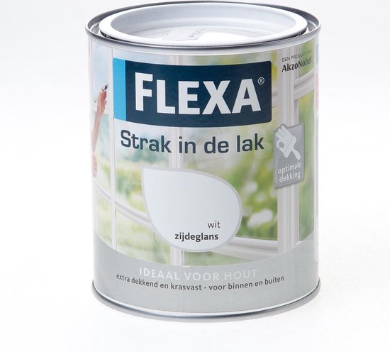 bol.com | Flexa Strak In De Lak Zijdeglans - Buitenverf - Wit 0,75 liter