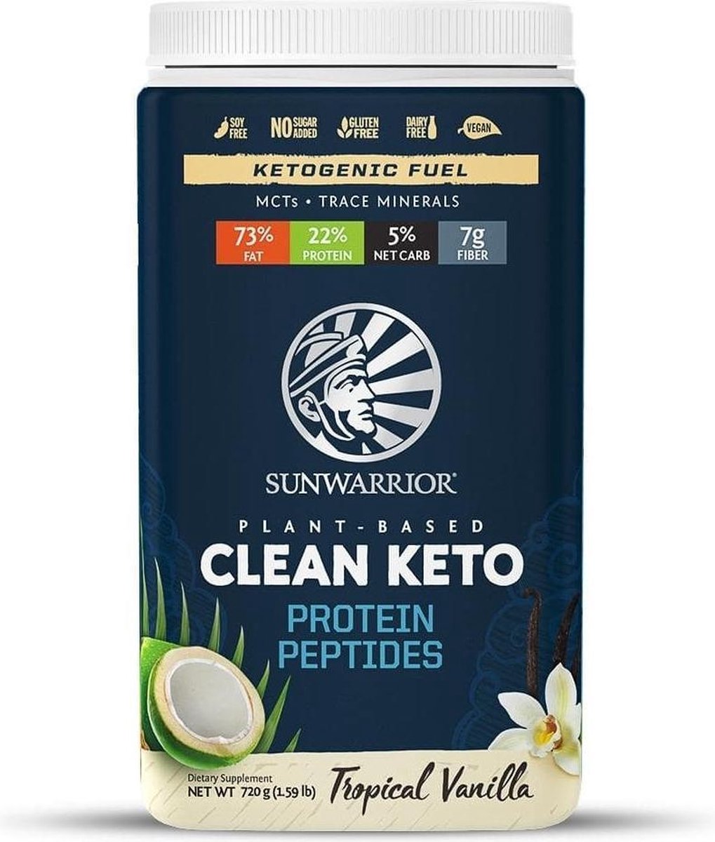 SUNWARRIOR CLEAN KETO PROTEINE PEPTIDES VANILLE 720 GRAM