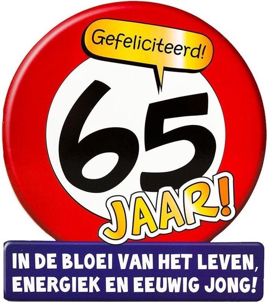 De layout Robijn spectrum Wenskaart/verjaardagskaart stopbord 65 jaar 16 x 14 cm - 65e verjaardag -  cadeaukaart... | bol.com