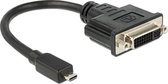 Micro HDMI naar DVI-I Dual Link adapter / zwart - 0,20 meter
