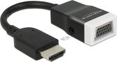 DeLOCK Premium HDMI naar VGA + 3,5mm Jack adapter - compact / zwart - 0,15 meter