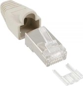 InLine RJ45 krimp connectoren voor F/UTP CAT6 netwerkkabel (flexibel) - 10 stuks / beige