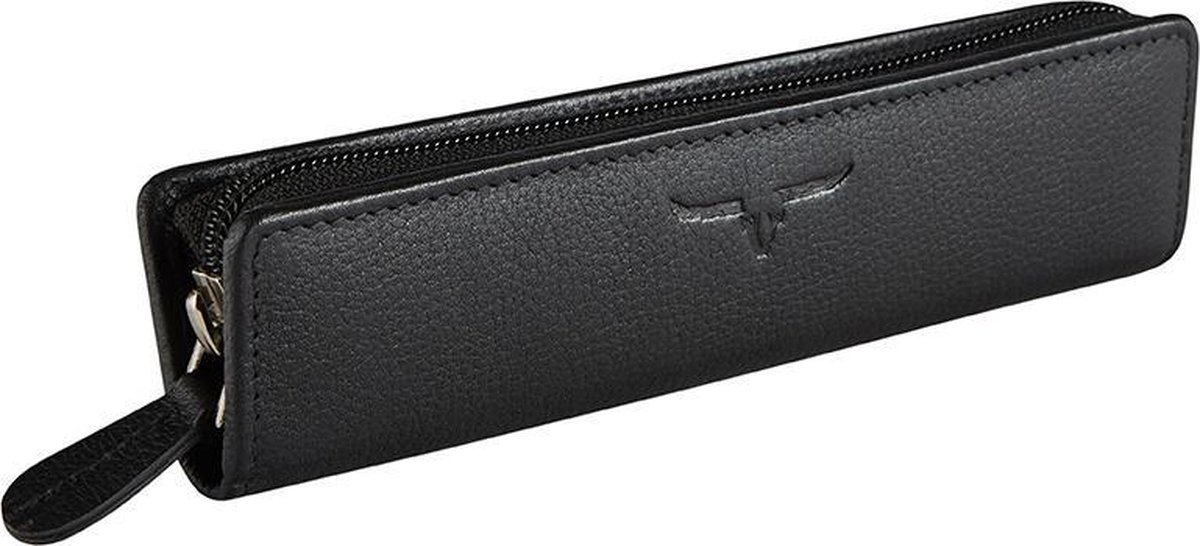 Maverick SARATOGA Leren Pen etui - ritssluiting - zwart