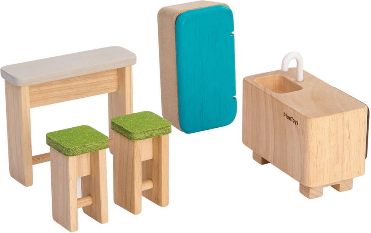 Plan Toys houten poppenhuis meubels Keuken