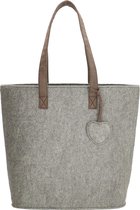 Beagles VILTEN Shopper Schoudertas Grijs Vilt met Rits TRENDY