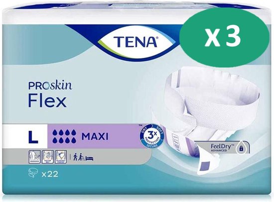 Tena Flex Maxi Large - Carton de 66 culottes d'incontinence avec ceinture |  bol.com