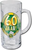 Verjaardag - Bierpul - 60 jaar - In cadeauverpakking met gekleurd lint