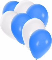 50x Ballonnen blauw en wit - knoopballonnen