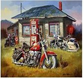 JDBOS ® Schilderen op nummer Volwassenen -  Motoren bij huis - Motor - Paint by numbers - Verven volwassenen - 40x50 cm