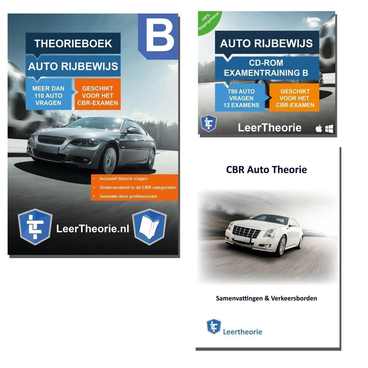 Auto Theorieboek 2023 met Auto Theorie Oefen CD en Auto Theorie Boek Samenvatting - Rijbewijs B - CBR Auto Theorie Leren - LeerTheorie BV