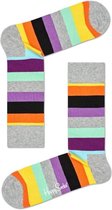 Happy Socks Multi Stripe Sokken, Lichtgrijs, Maat 36-40 - Maat 36-40