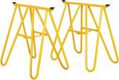 MaximaVida set de tréteaux de table métal Camden Market jaune ocre - chargeable jusqu'à 1000 kg