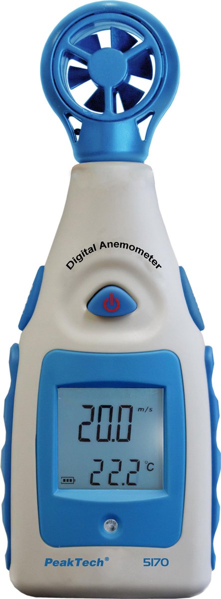 Peaktech 5170 - anemometer - met thermometer - display achtergrondverlichting
