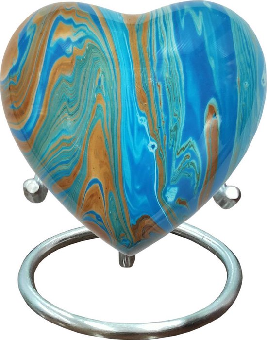 Mini urn hart Ocean swirl - urn voor as - 2060