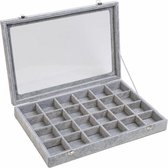 Boîte à bijoux - Gris - 24 compartiments