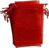 Organza zakjes rood 10x15 cm 100 stuks