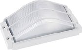 LED Tuinverlichting - Buitenlamp - Ovalis - Wand - Aluminium Mat Wit - E27 - Rechthoek - BES LED