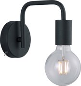 LED Wandlamp - Wandverlichting - Trion Dolla - E27 Fitting - Rond - Mat Zwart - Aluminium - BES LED