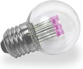 Led lamp Roze | Heldere kap | 1 watt | E-27 fitting