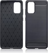 Samsung Galaxy S20 Plus (S20+) hoesje - Gel case geborsteld metaal en carbonlook - Zwart - GSM Hoesje - Telefoonhoesje Geschikt Voor: Samsung Galaxy S20 Plus (S20+)