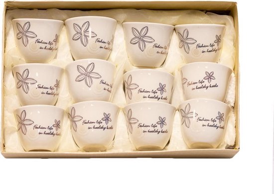 Vijftig Commissie dealer Kleine Arabische Koffie kopjes met bloemontwerp, 12 Stuks | bol.com