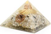 Orgoniet Piramide Regenboog Maansteen met Flower of Life (70 mm)