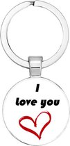 Akyol - I love you Sleutelhanger - Valentijnsdag - degene waarvan je houdt - I love you - relatie - houden van - 2,5 x 2,5 CM