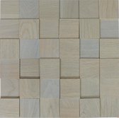 wodewa hout mozaïek wandbekleding zelfklevend 3D optiek eiken grijs, geolied 30x30cm wandpanelen moderne wanddecoratie houtbekleding woonkamer slaapkamer