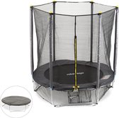 Relaxdays 4-delige trampoline set - tuintrampoline - framenet - veiligheidsnet - hoes