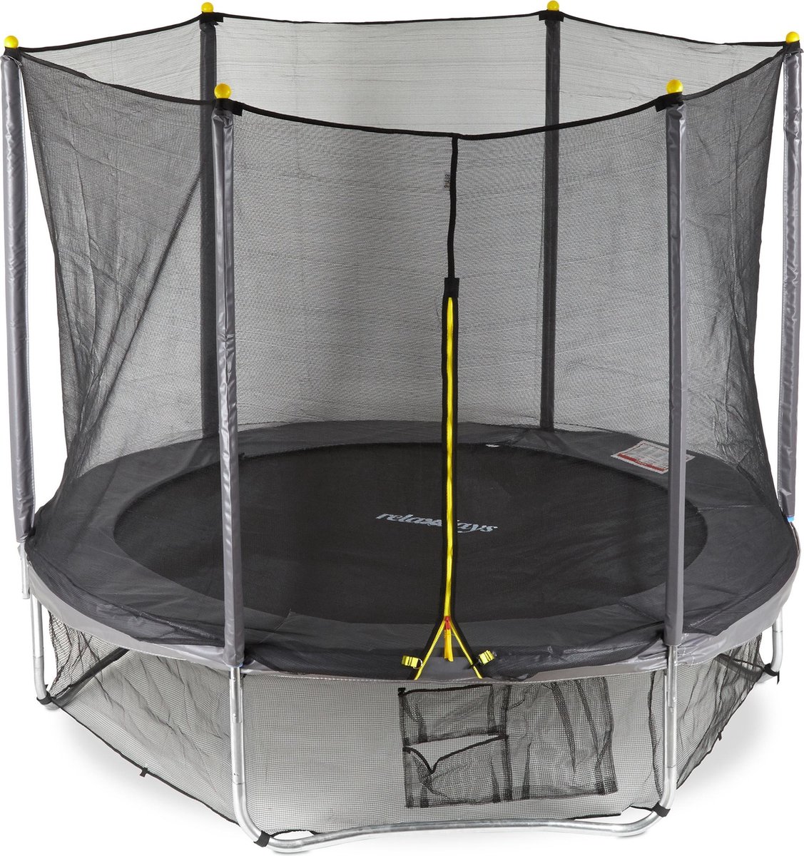 relaxdays 3-delige trampoline set 244 cm - tuintrampoline - veiligheidsnet - framenet