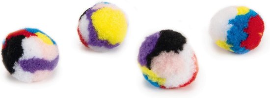 Balletje pompon met catnip - zakje 4st