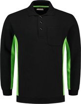 Tricorp Polosweater Bi-Color - Workwear - 302001 - Zwart-Limoengroen - maat 5XL