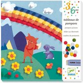 Djeco - Knutselpakket Pomponschilderijen Droomwereld - 3-6j