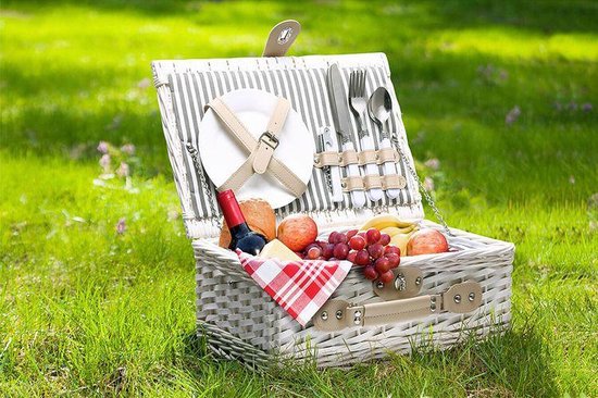 The White Series picknickmand met koelvak en servies - 2 personen | bol.com