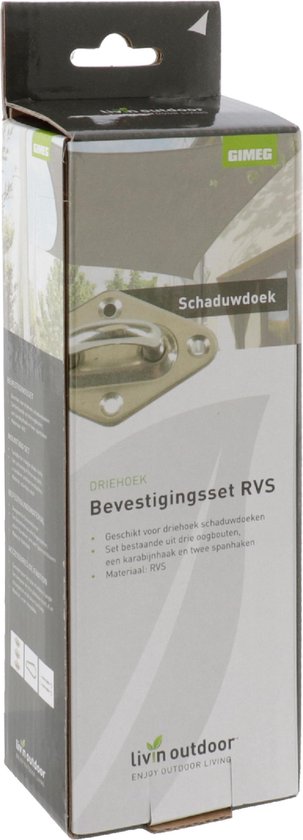 Livin' outdoor Schaduwdoek Driehoek Bevestigingsmaterialen - RVS - Livin' outdoor