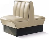 Bel Air Dinerbank Double Booth HW-70DB White / Black