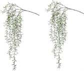 2x Kunstplant groene Hoya hangplant/tak 120 cm - nepplanten / kunstplanten