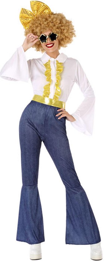ATOSA ES - Goudkleurig en jean disco kostuum voor vrouwen