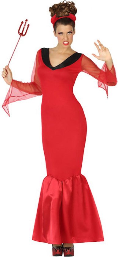 ATOSA - Lange duivelse koningin outfit voor dames - XXL - Volwassenen kostuums