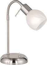 LED Tafellamp - Trion Besina - E14 Fitting - Flexibele Arm - Rond - Mat Nikkel - Aluminium - BES LED